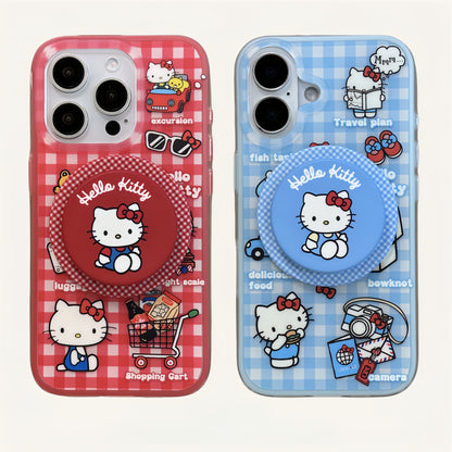 Plaid Cat Magnetic Stand Acrylic Phone Case