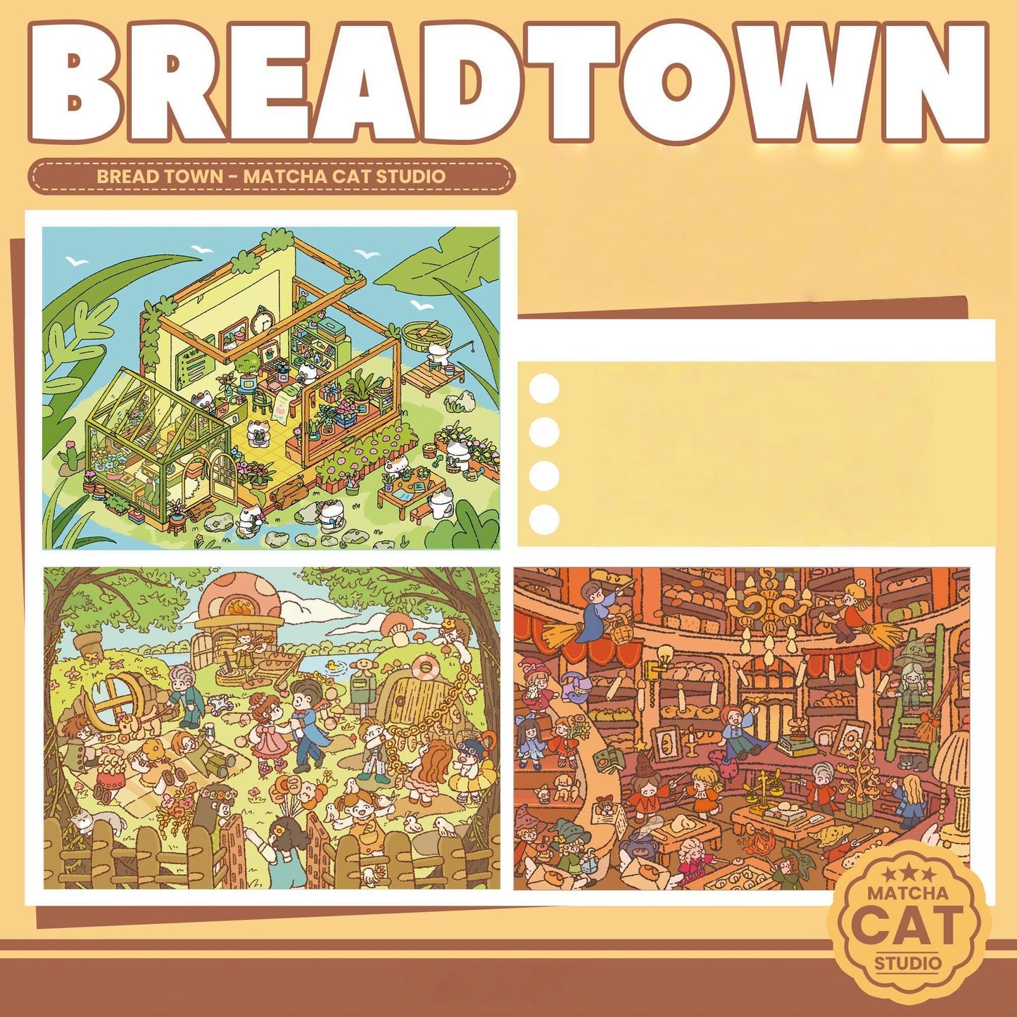 Bread Town 3D Sticker | 3 Cute Miniature Scenes