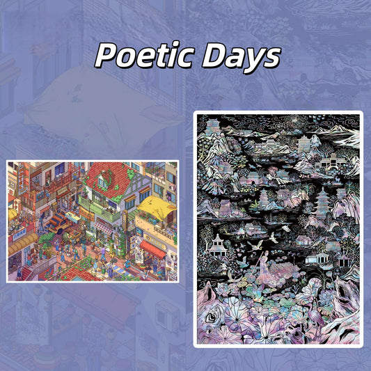 Poetic Days 3D Sticker | 2 Cute Miniature Scenes