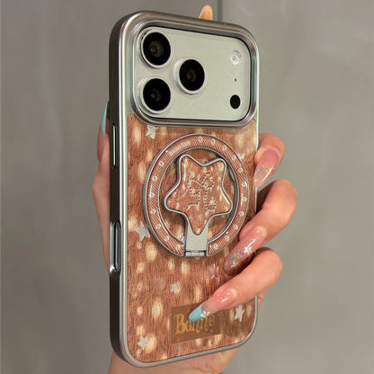 Fawn Pattern Stars Magnetic Stand Acrylic Phone Case