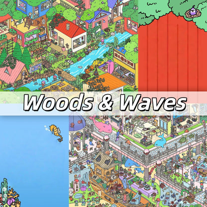 Woods & Waves 3D Sticker | 2 Cute Miniature Scenes