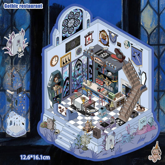 Gothic Restaurant 3D Sticker