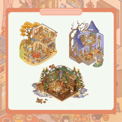 Festival Series 3D Sticker | 3 Cute Miniature Scenes