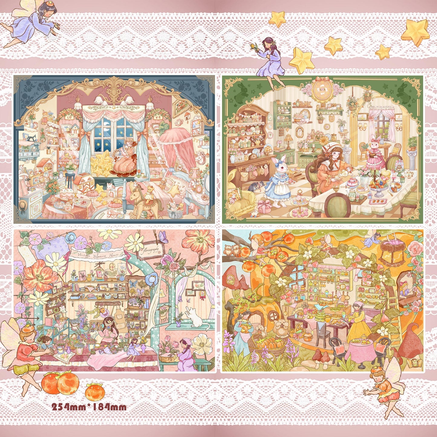 A Sip of Comfort 3D Sticker | 4 Cute Miniature Scenes