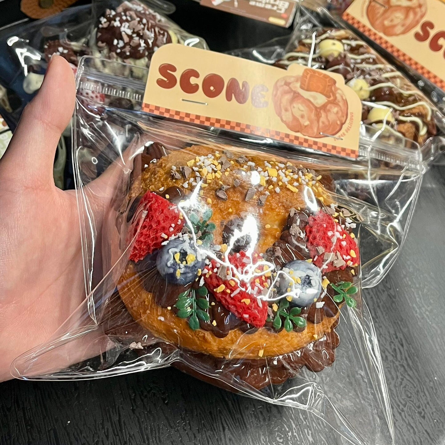 Chocolate Strawberry Bagel Burger Squishy