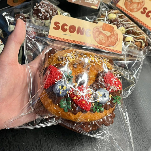 Chocolate Strawberry Bagel Burger Squishy