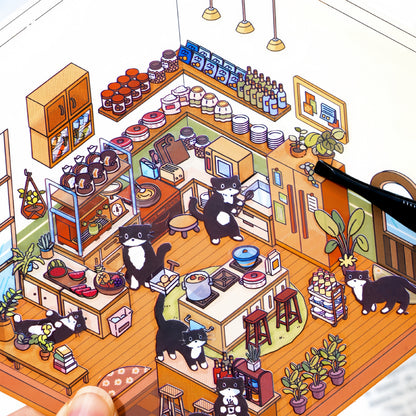 My House 3D Sticker | 4 Cute Miniature Scenes