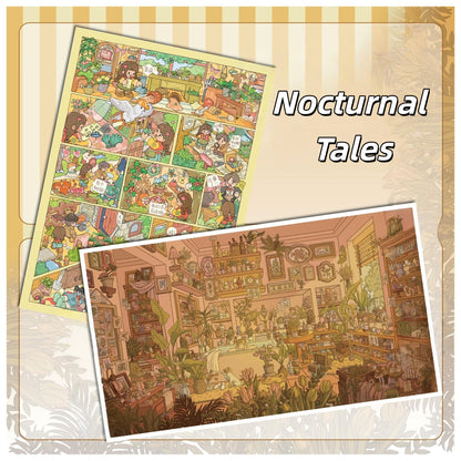 Nocturnal Tales 3D Sticker | 2 Cute Miniature Scenes