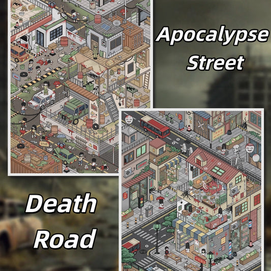 Horror Street 3D Sticker | 2 Cute Miniature Scenes