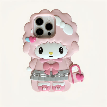 Little Sheep with Bag Silicone Phone Case