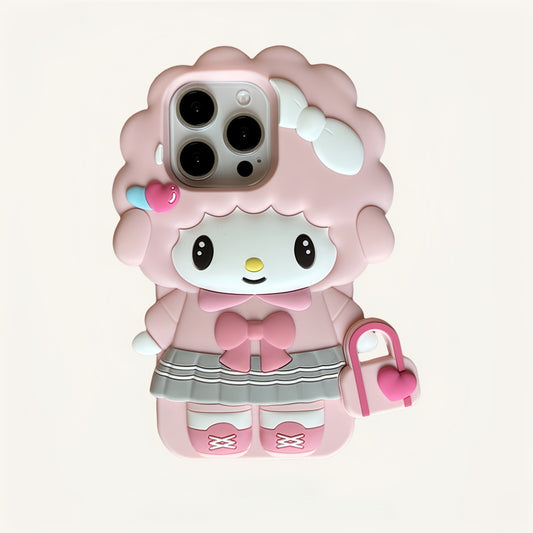 Little Sheep with Bag Silicone Phone Case