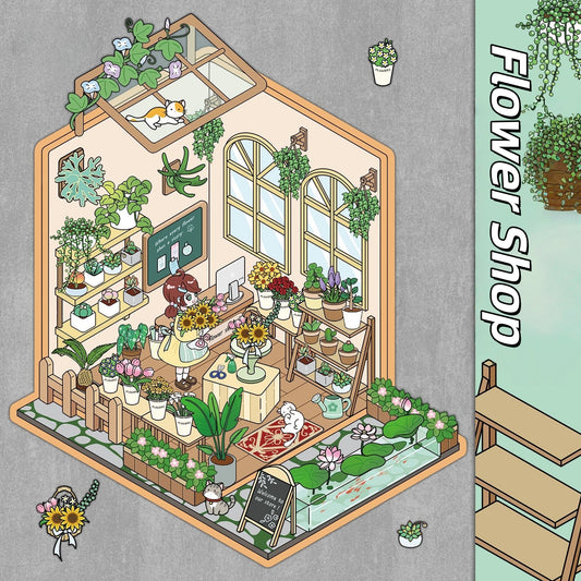 Flower Shop 3D Sticker