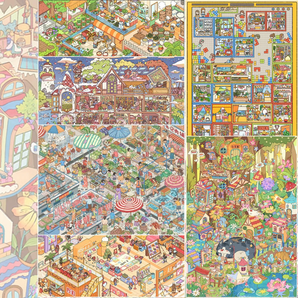 Through the Seasons 3D Sticker | 6 Cute Miniature Scenes