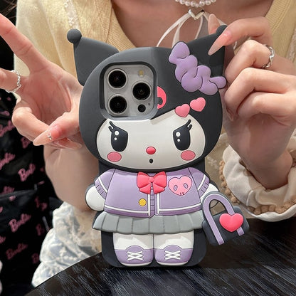 Cute Animal Holding a Bag Silicone Phone Case
