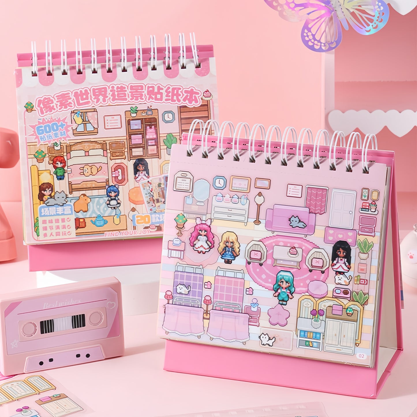 Pixel World 3D Sticker Book