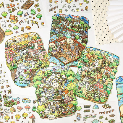 Little Fables 3D Sticker | 4 Cute Miniature Scenes