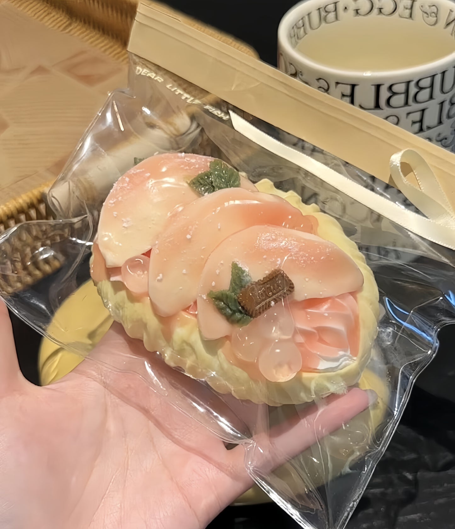 Peach Open-Faced Bun Squishy