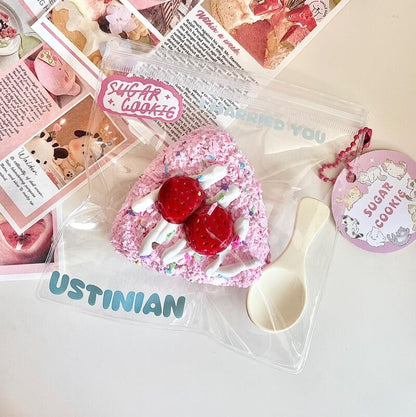 Pink Strawberry Rice Ball Squishy