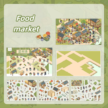 Rural Life 3D Sticker | 3 Cute Miniature Scenes