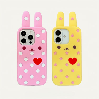 Heart Bunny Ears Silicone Phone Case