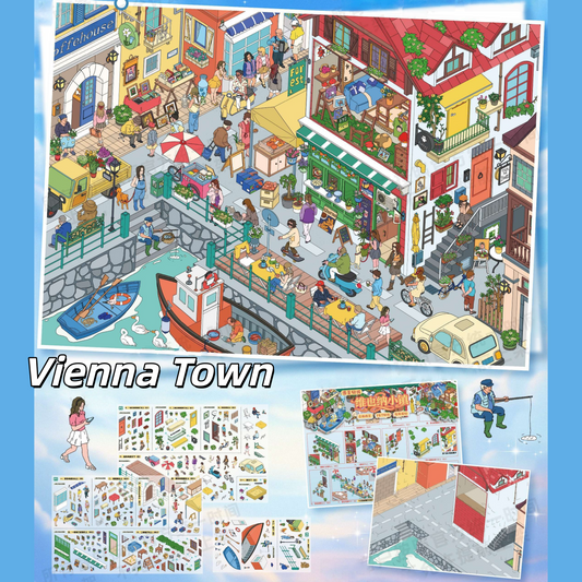Street Corners 3D Sticker | 2 Cute Miniature Scenes