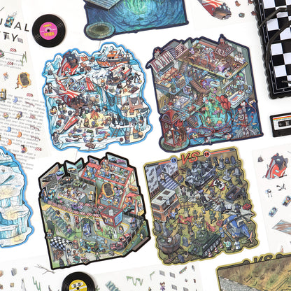 Wrong Turn 3D Sticker | 4 Cute Miniature Scenes