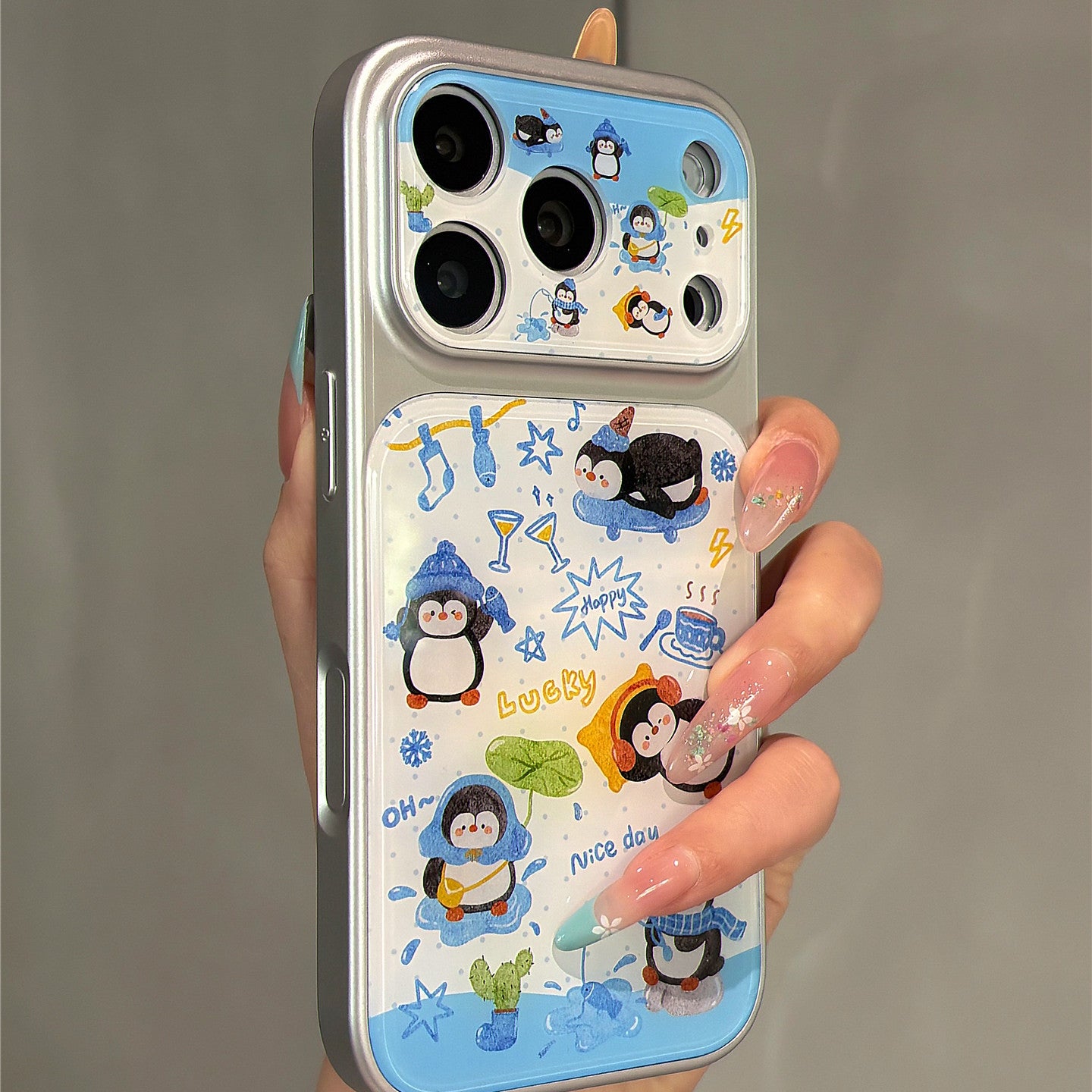 Penguin Daily Doodle Acrylic Phone Case