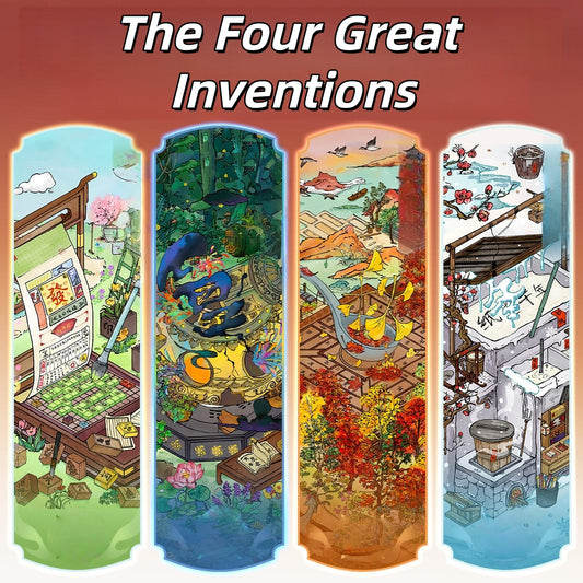 The Four Great Inventions 3D Sticker | 4 Cute Miniature Scenes