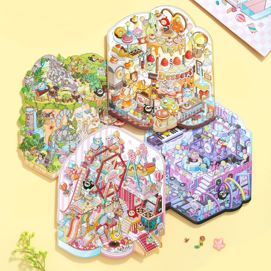 Eggie Party 3D Sticker | 4 Cute Miniature Scenes