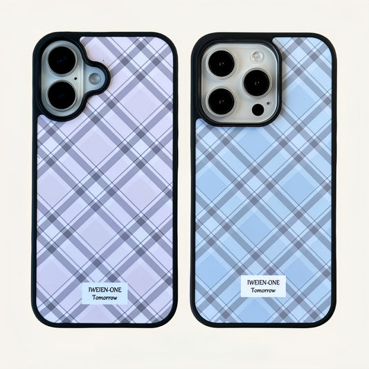 Light Color Plaid Acrylic Phone Case
