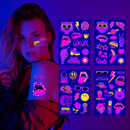 Night Pop UV Reactive Temporary Tattoo