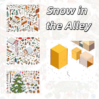 Christmas Time 3D Sticker | 4 Cute Miniature Scenes