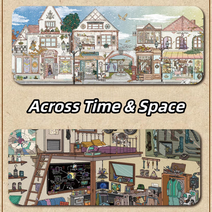Across Time & Space 3D Sticker | 2 Cute Miniature Scenes