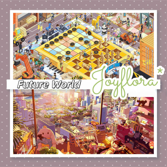 Future World 3D Sticker | 2 Cute Miniature Scenes