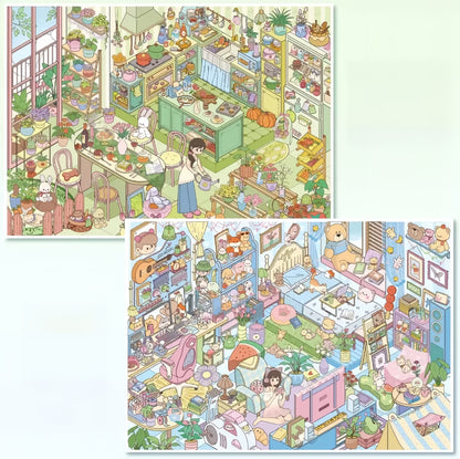 Leisure Life 3D Sticker | 2 Cute Miniature Scenes