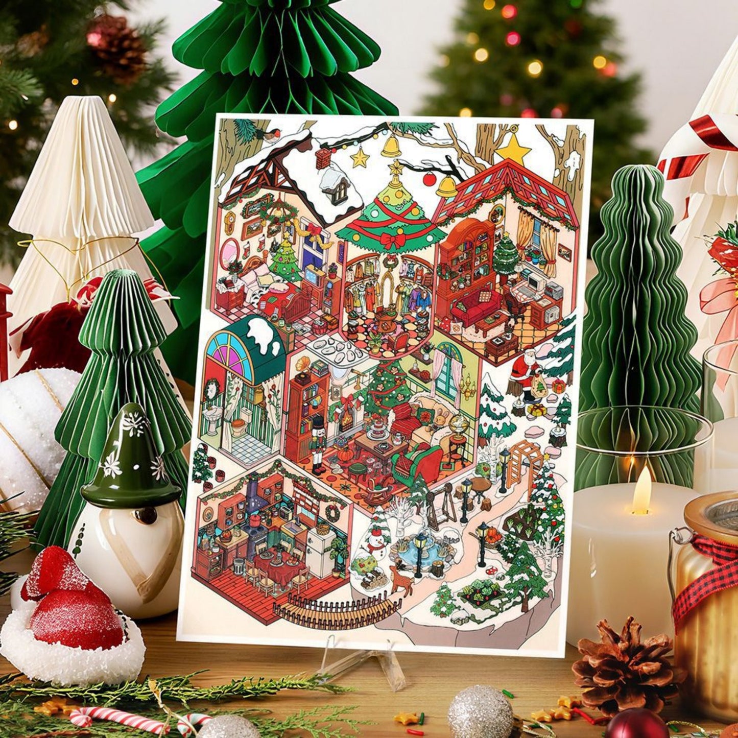 Christmas Cottage 3D Sticker