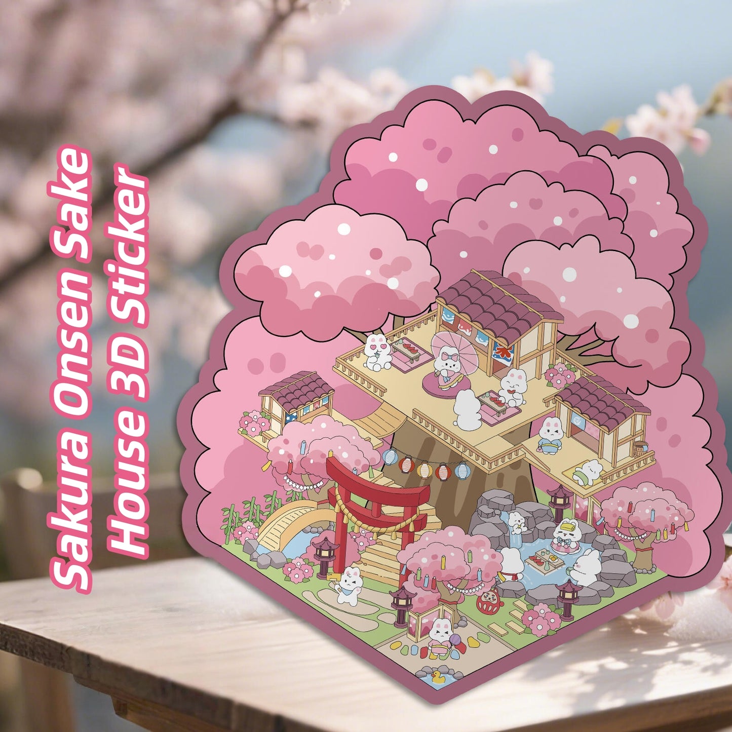 Sakura Onsen Sake House 3D Sticker