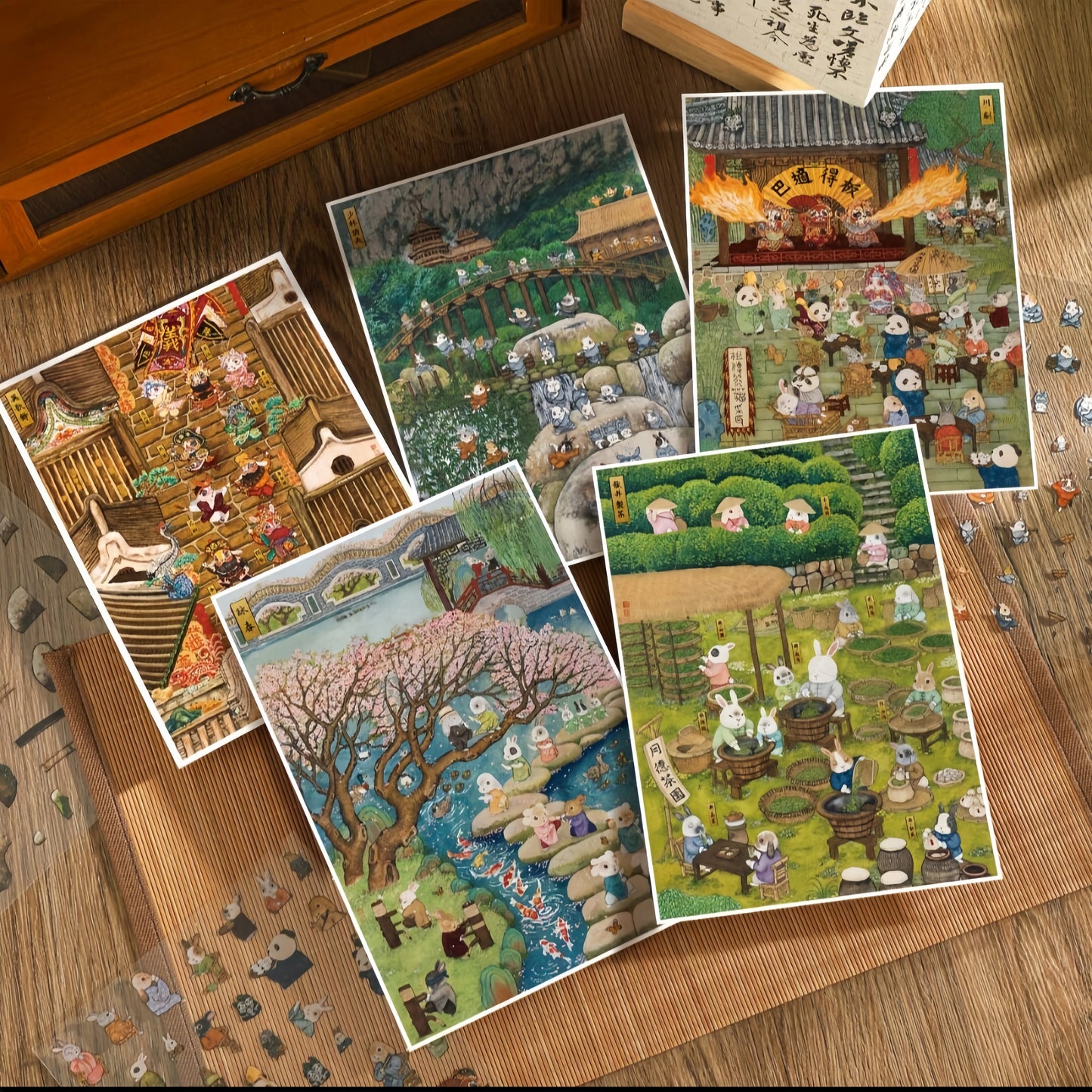 Chinese Heritage 3D Sticker | 5 Cute Miniature Scenes