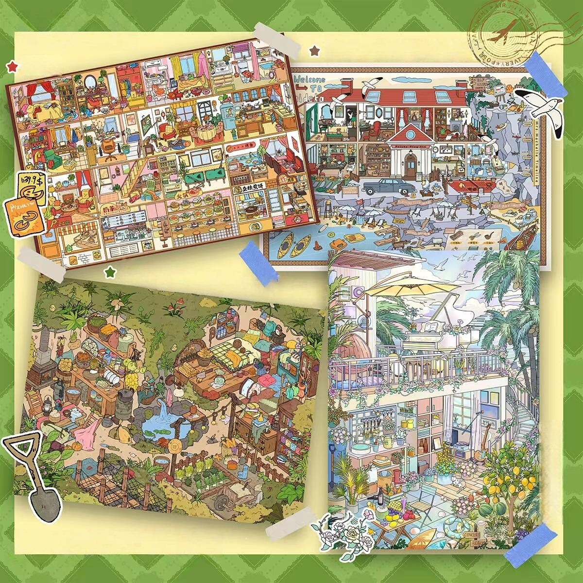 Little Havens 3D Sticker | 4 Cute Miniature Scenes