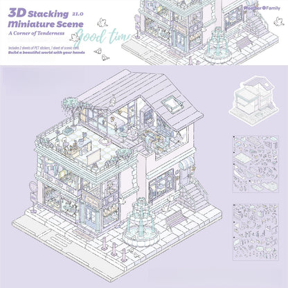 Sakura’s Home 3D Sticker | 6 Cute Miniature Scenes