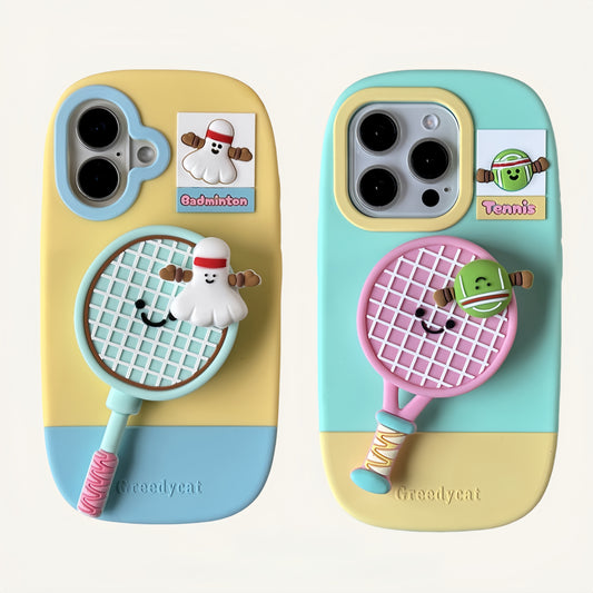 Badminton and Tennis Stand Silicone Phone Case