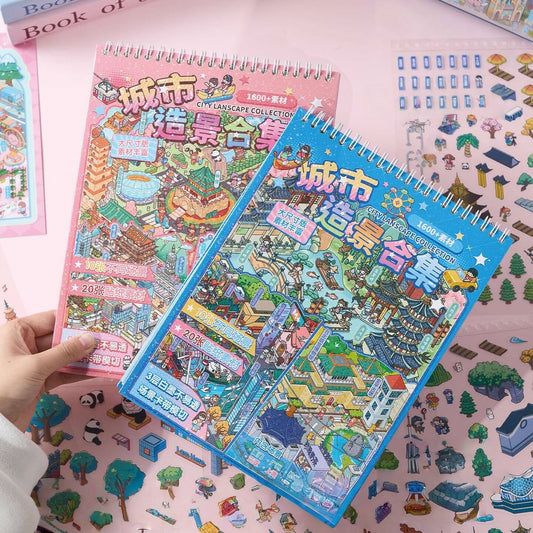 Chinese Cities 3D Sticker Book