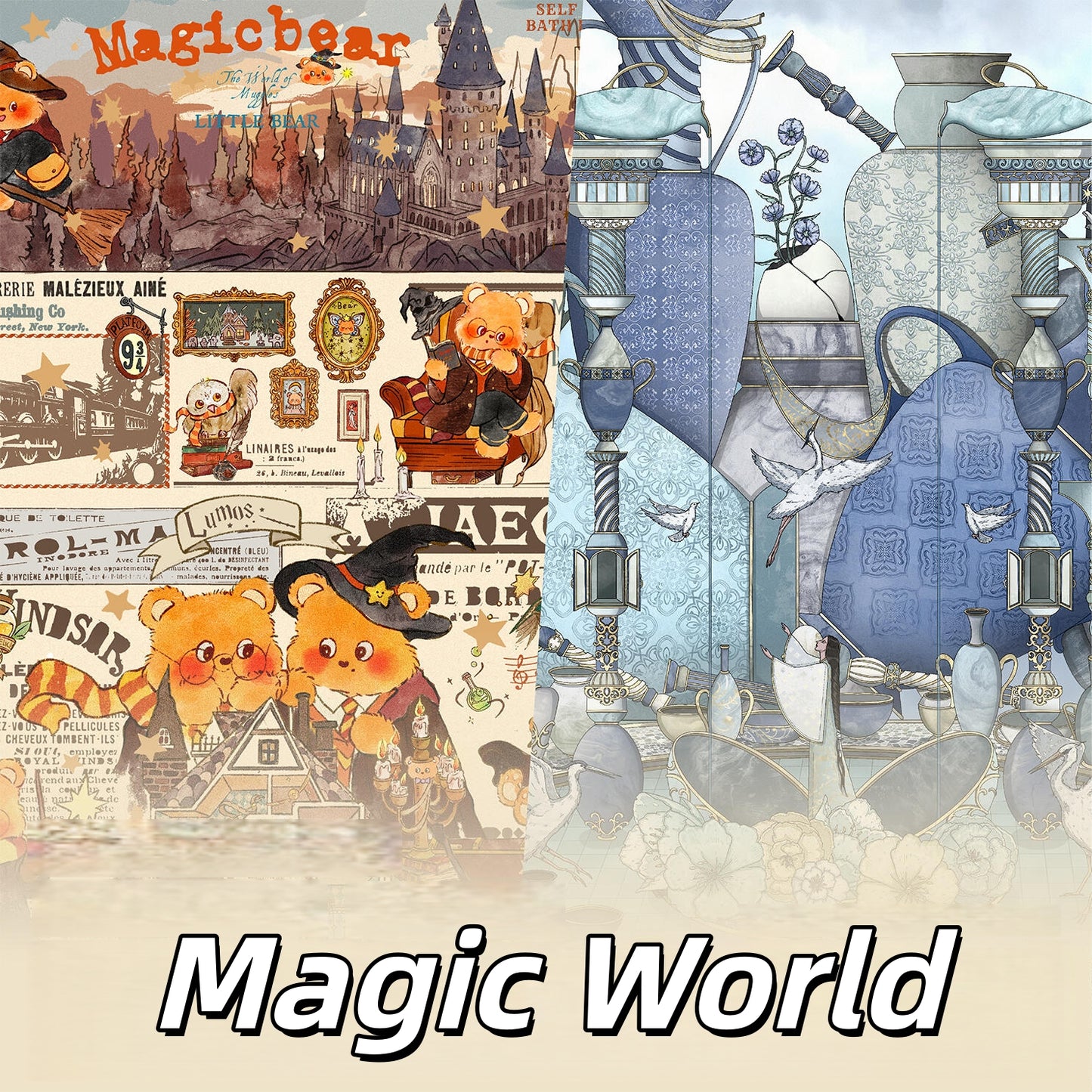 Magic World 3D Sticker | 2 Cute Miniature Scenes