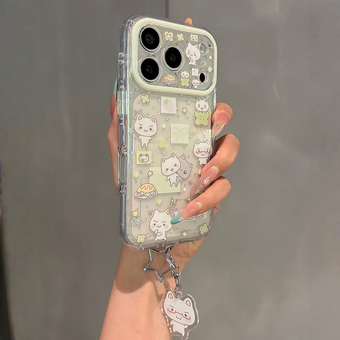 Four-Leaf Clover Cat Sticky Note Acrylic Phone Case