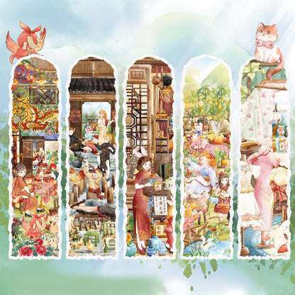 Watercolor Painting 3D Sticker | 5 Cute Miniature Scenes