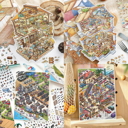 Tides & Tales 3D Sticker | 4 Cute Miniature Scenes