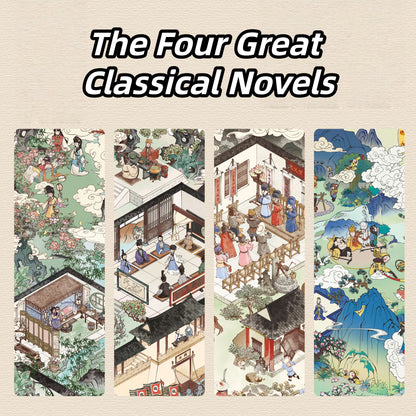 The Four Great Classical Novels 3D Sticker | 4 Cute Miniature Scenes