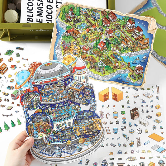 Whimsical Dreams 3D Sticker | 2 Cute Miniature Scenes
