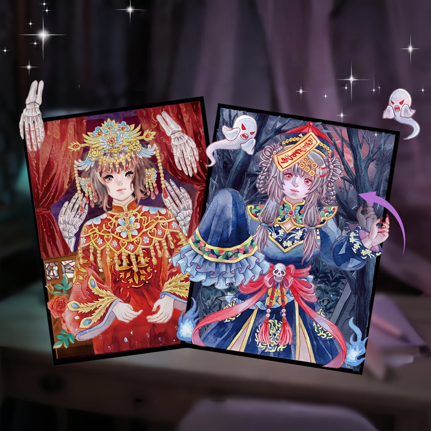 Horrible Wedding 3D Sticker | 2 Cute Miniature Scenes