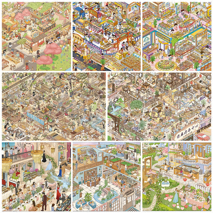 Urban Tapestry 3D Sticker | 8 Cute Miniature Scenes